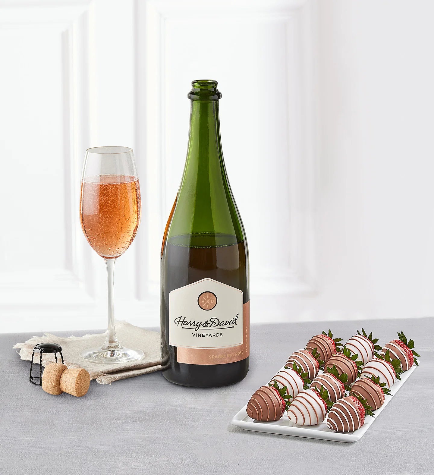 Drizzled Strawberries & Wine